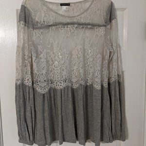 Venus Lace & Jersey Blouse